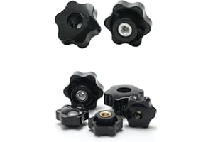 5/10 PCS M5 M6 M8 M10 Plum Hand Tighten Nuts Handle Thread Star Mechanical Black Thumb Nuts Clamping Knob Manual Nuts (Size :