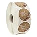 Brown Kraft Floral Thank You Stickers / 1000 Thanks Flowers Labels Roll / 1.5
