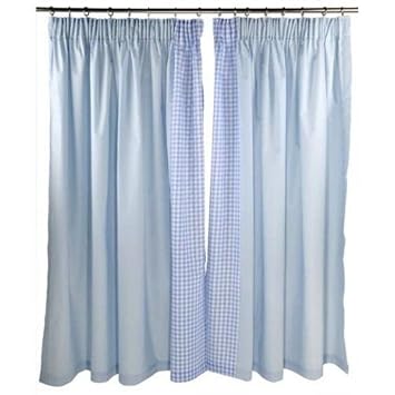 Blue Gingham Curtains Uk Made Amazon Co Uk Baby