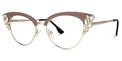 Zeelool Women's Trendy Rhinestone Oversized Cat Eye