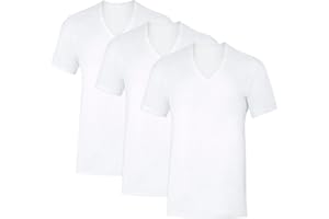 Hanes Mens Sweat Block Undershirt, Underarm Sweat Blocking Tee, White V-Neck T-Shirt, 3-Pack