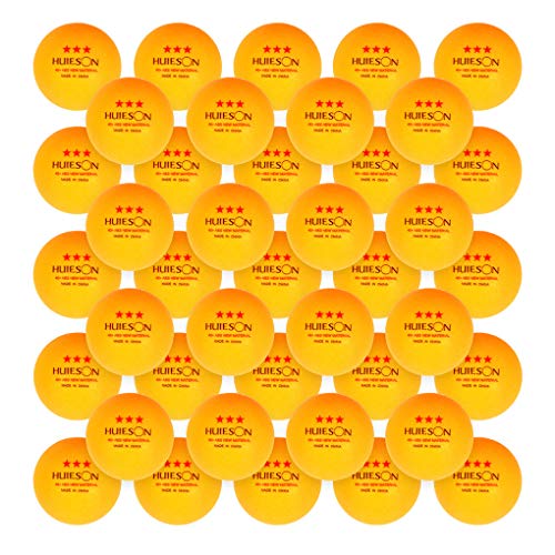 3 Star Ping Pong Balls 40+ Advanced ABS Plastic Table Tennis Ball with Seam New Material Three Star Ping Pong Balls 50/100-Pack (White Orange) (100-Pack-Orange)