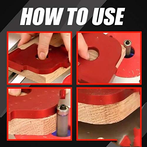 succeedtop Woodworking Corner Jig, Woodworking Radius Corner Routing Tool, Corner Radius Quick Jig, Cutting Needed Semicircle Angle Radian on Furniture, Tables, Bench, Corners, Edges, and More! (Red)