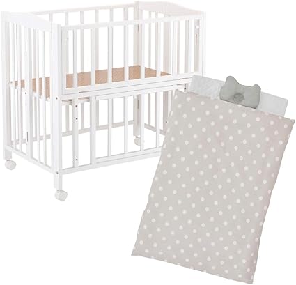 Amazon ミニベビーベッド セット商品 折り畳みミニベッド ホワイト 日本製 ぜんぶ洗えるミニ布団セット グレードット 乳幼児用ベッド ベビー マタニティ 通販