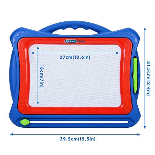 NextX Magnetic Drawing Board Write and Learn Creative Toy, Blue-Red