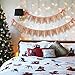 SOONAN Merry Christmas Banner Decoration, with Snowflake Reindeer Bow Ribbons Xmas Garlands Burlap Sign for Holiday Christmas Home Decoration Mantel Fireplace Hanging Decor