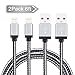 Charging Cord, Marchpower Durable Nylon Braided Charging Wire Fast Charging & Syncing Lightning to USB Cable for iPhone 7 6s 6Plus 6 5s 5c 5 iPad Pro Air iPod 2 Pack 6FT (Silver Black)