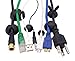 Vorfreude 10 Pack Cable Clips & Cord Management Drops 3M Self Adhesive Stick On Organizer for Car, Ethernet, PC, USB, iPhone, HDMI, or Desk (Large Triple) Black