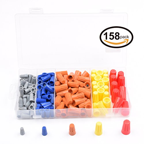 Seah Hardware 158 Pieces Electrical Wire Connectors Screw Terminals,with Spring Insert Twist Nuts Caps Connection Assortment Set - Thumbnail 5