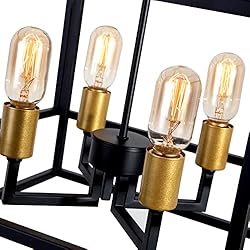 Maxax Modern Square Chandelier, 4-Light Farmhouse