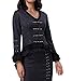 Belle Poque Steampunk Victorian Coat Fancy Dress Jacket for Women Silver Studs Black Size M BP223-1