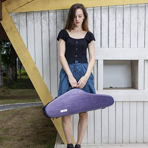 Aileen Violin Hard Case 4/4 Full Size Luxury with Hygrometer Suspension, Purple