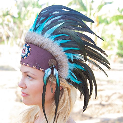 Novum Crafts Feather Headdress | Native American Indian Inspired |
