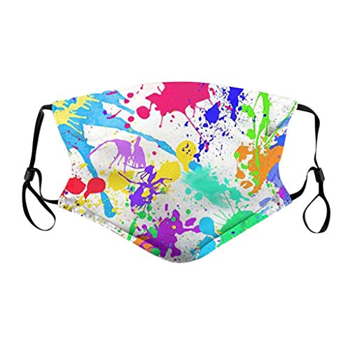 Wendeyipi 5PC Face Bandana Washable Women Cloth Polyester Dustproof Reusable Mouth Neck Gaiter with 10 F-i-l-ters