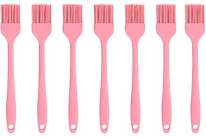 JYYHSF Silicone brush， BBQ/Pastry Basting Brushes,Silicone Cooking Grill Barbecue Baking Pastry Oil/Honey/Sauce Brush (7 PCS,pink)