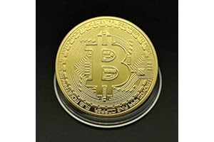 BIKBOK Bitcoin Coins,Commemorative BTC Gold Coins Plus with Clear Protective Case, Physical Bitcoin Merch, Collector's Gold Metal Crypto Token,Cryptocurrency Gifts(Bitcoin)