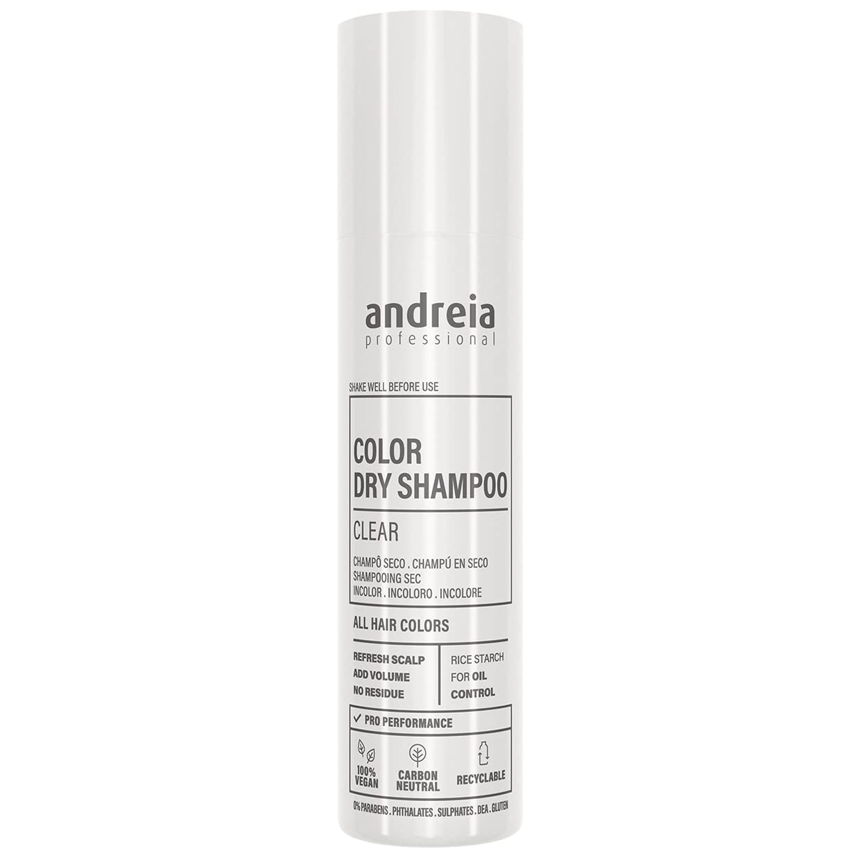 Andreia Professional Colour Dry Shampoo 150 ml - Hair Care Shampoo to Cleanse & Soften Hair - No Rinse Formula to Keep Hair Refresh - For All Hair Types (Clear Dry Shampoo)