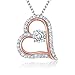Billie Bijoux 925 Sterling Silver Infinity Double Heart Necklace Endlessness Love Platinum Plated Diamond Pendant Gift for Women Mother's Day (Only You)