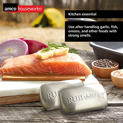 Amco RubaWay Bar Stainless Steel Odor Absorber, 2 Pack Silver