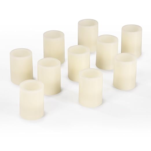 EASYmaxx 02636 LED-Kerzen-Set, realistische Flammen-Optik 10-tlg, Indoor, Creme-Farben