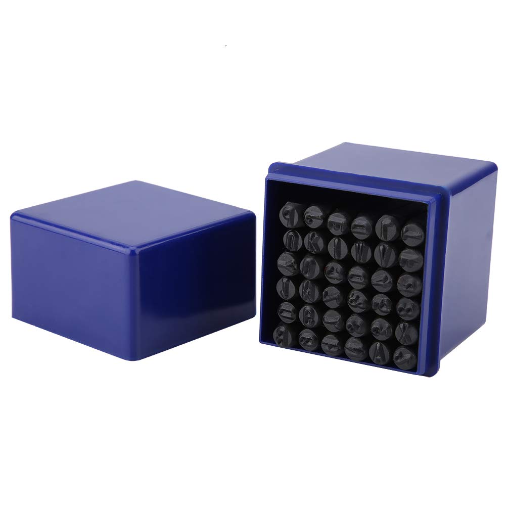 Stamp Punch Die, 36Pcs 5mm Carbon Steel Stamp Craft Tool Kit Letter & Number Stamp Punch Die Kit