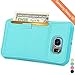 ZVE Shock-Absorption Ultra Slim Protective Leather Wallet Cover with Credit Card ID Holders for Samsung Galaxy S6 (Mint Green)