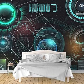 Wall Murals for Bedroom Secitific Mechanical Feeling Pictures Removable Wallpaper Peel and Stick Wall Stickers - 66x96 inches
