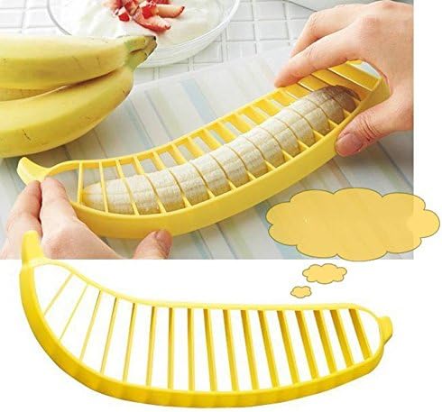 MAZIMARK--Practical Banana Slicer Cutter Chopper Fruit Salad Vegetable Peeler Kitchen Tool