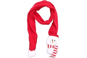 LIANGLIDE Christmas Snowman Scarf Christmas Cute Scarf Warm Scarf Neck Warmer for Toddlers Boys Girls Red Scarves Unisex for Family Xmas Decor