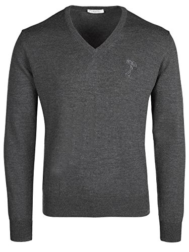 Buy Versace Collection Gray V-Neck Wool 
