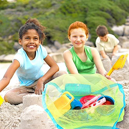 REEMTOO Large Mesh Beach Bag, Beach Toy Bag, Mesh Bag for Beach Toys