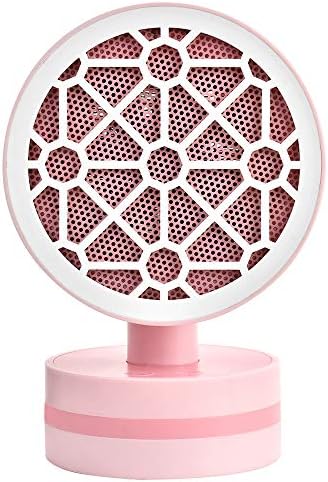 QINUKER Electric Heater 500w Fan Portable, Mini PTC Space Ceramic Heaters Personal Adjustable Thermostat Auto Oscillating Anti scald Safety Cut off for Home Office Dorm Bedroom Desk Table, Pink