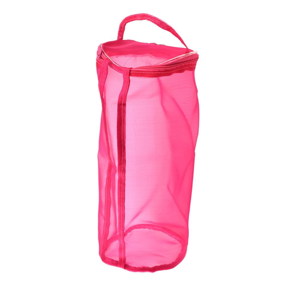 SUPVOX Knitting Yarn Storage Bag Mesh Wool Organizer Tote Bag Yarn Holder L (Rosy)