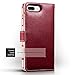 iPhone 7 Plus Case - Terrapin iPhone 7 Plus Wallet - Beautiful Floral Women's Case Folio Flip - Card Slots - Money Pocket - Wristlet - Red with Cute Floral Interior