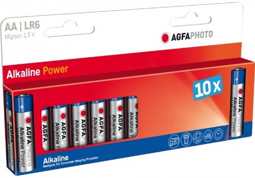 AgfaPhoto 59869 Pack of 10 Alkaline Batteries LR6/AA 2600 mAh