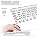 Wireless Keyboard and Mouse, FENIFOX USB Ergonomic Compact Whisper Quiet QWERTY for Mac Imac Windows PC Computer Laptop Tv (Silver and White)