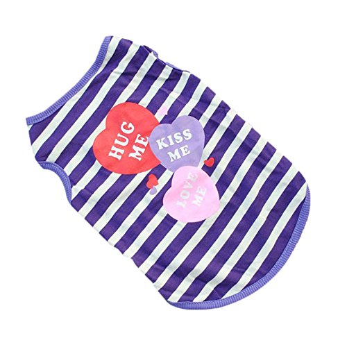 Clearance Sale! Puppy Clothes WEUIE Pet Dog Clothes Cat Spring Summer Shirt Small Clothes Vest T Shirt New (L, Blue)