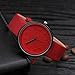 Charberry Unisex Simple Number Watches Quartz Canvas Belt Wrist Watch Red