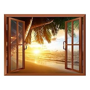 Sunrise on Caribbean Beach Removable Wall Sticker/Wall Mural - 24"x32"