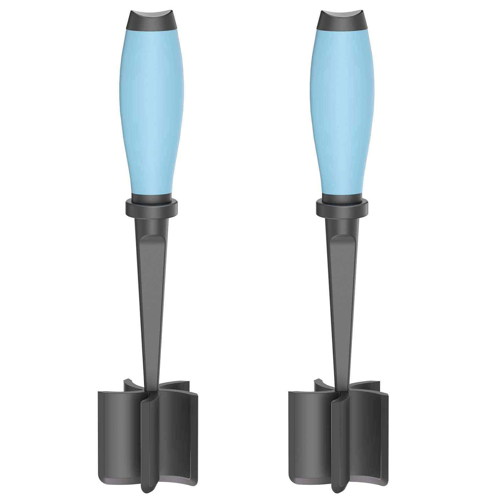 Photo 1 of 2 Pack Meat Chopper, 5 Curve Blades Ground Beef Masher, Heat Resistant Meat Masher Tool for Hamburger Meat, Ground Beef, Turkey and More, Nylon Hamburger Chopper Utensil Non-scratch Utensils-blue