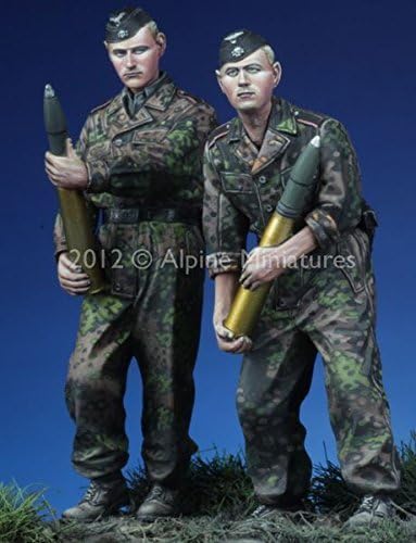 Alpine Miniatures [AM35135] WWII German armed SS tank crew Kursk set (two-body)