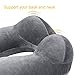 MLVOC Travel Pillow, Inflatable Neck Pillow with Ear Plugs, Eye Mask and Drawstring Bag, Grey