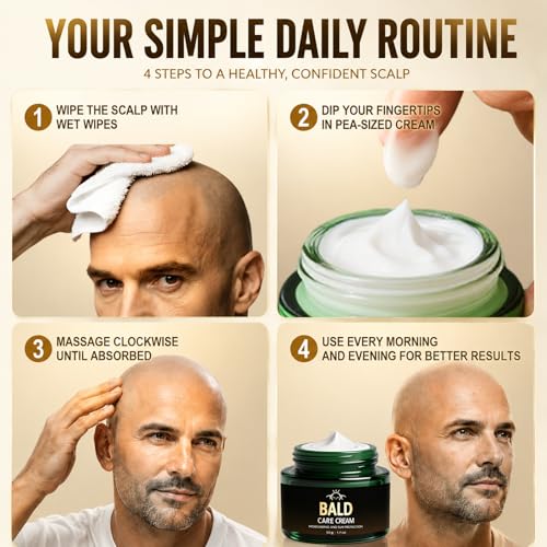 50ml Bald Care Cream, After Shaving, Moisturizing and Nourishing, Matte, For Men After Shaving Bald People