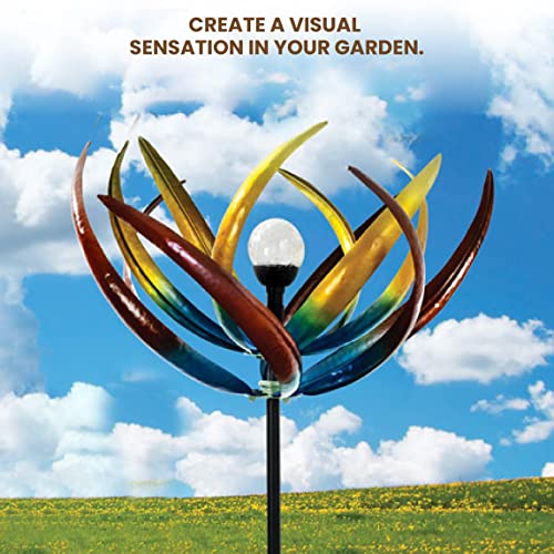 Bits and Pieces 74" MultiColor Tulip Wind Spinner Yard Decorations