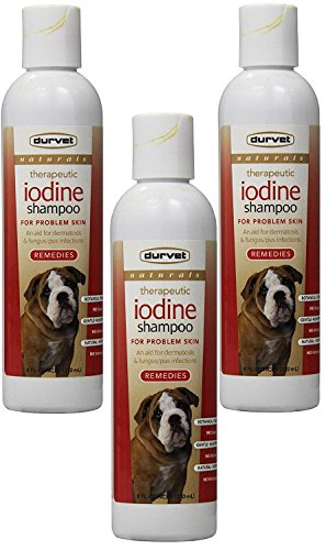 (3 Pack) Durvet Naturals Iodine Shampoo for Problem Skin, 8 Ounces Each