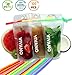 Drink Pouches 100pcs, Perfect for Frozen Smoothie, Stand-Up Translucent Plastic Bag, Disposable Drink Pouches with Straw Non Toxic, BPA Free