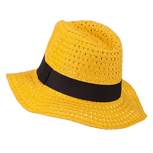 Paper Crushable Panama Hat - Yellow OSFM