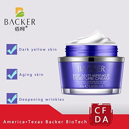 Backer EGF Anti-wrinkle Moisture Cream Fade fine lines, repair damaged skin, brighten the skin tone, hydrate skin and lock in moisture.