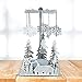Winter Cabin Silver Candle Spinner - Silver Plated Laser Cut Winter Scene Cabin Trees Design with Snowflake Charms - Tea Light Candle Holder - Christmas Décor 5