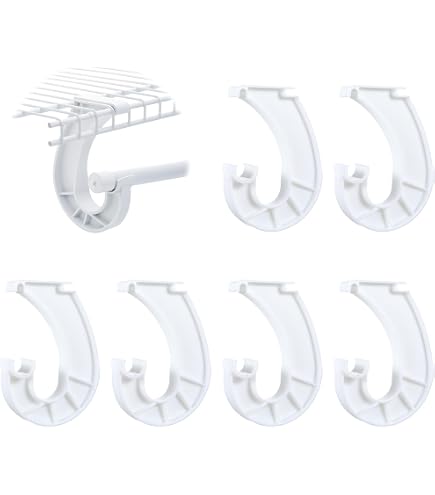 Wonderjune 20-Pack Hanging Closet Rod Supports - J-Shaped Bracket For 3/4" Poles, White